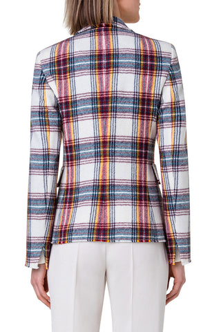 Tartan Check Tweed Blazer-Akris Punto-Boyds Philadelphia