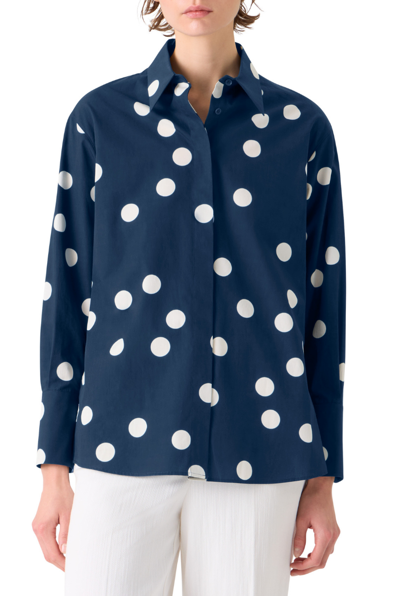 Polka Dot Tunic Blouse-Akris Punto-Boyds Philadelphia
