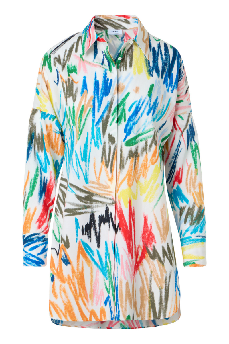 Scribble Print Tunic Blouse-Akris Punto-Boyds Philadelphia