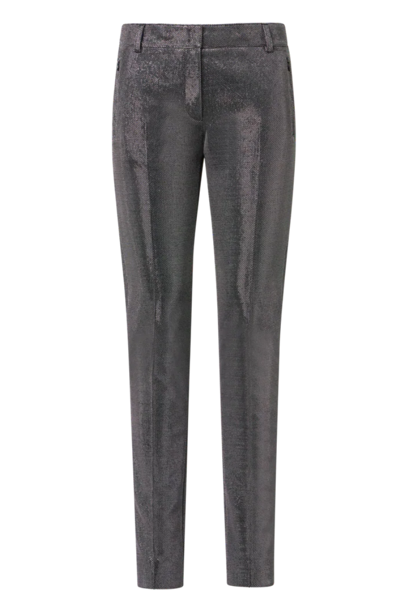 Metallic Birdseye Jersey Fabia Pants-Akris Punto-Boyds Philadelphia