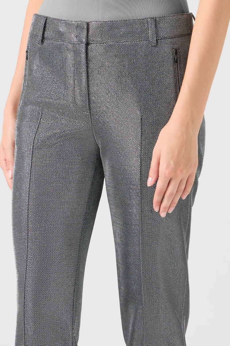 Metallic Birdseye Jersey Fabia Pants-Akris Punto-Boyds Philadelphia