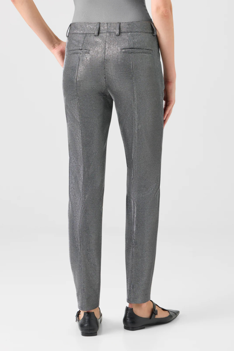 Metallic Birdseye Jersey Fabia Pants-Akris Punto-Boyds Philadelphia