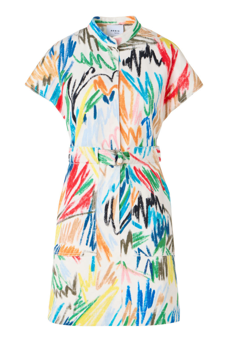 Scribble Print Mini Dress-Akris Punto-Boyds Philadelphia