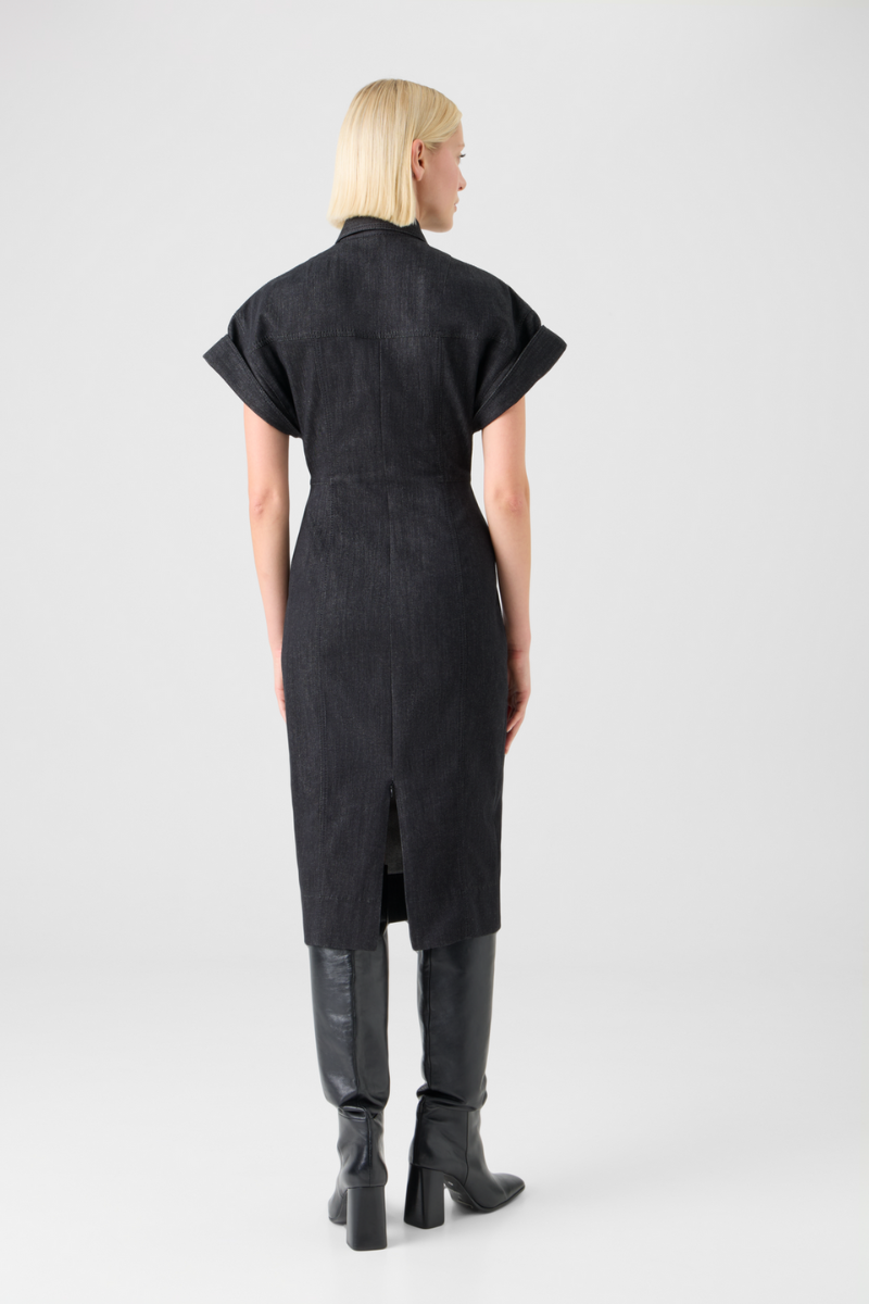 Kimono Sleeve Denim Dress-Akris Punto-Boyds Philadelphia