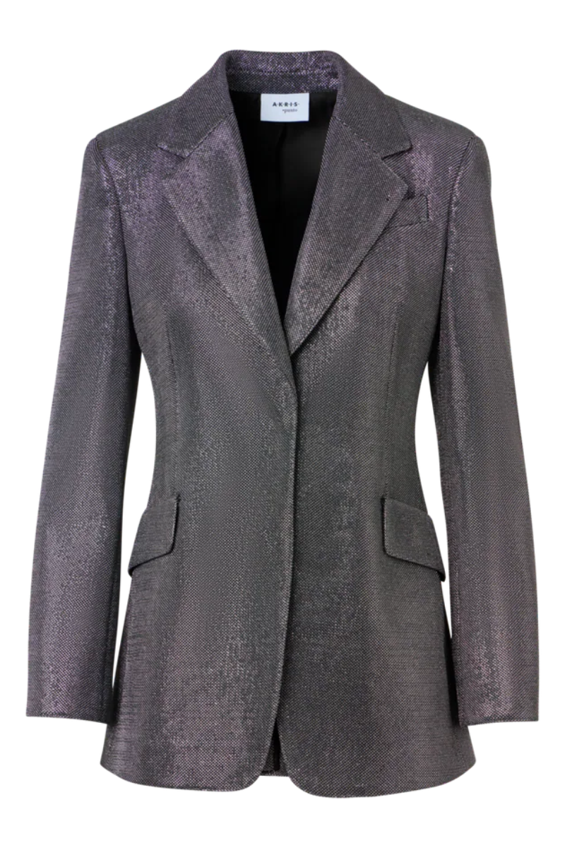 Metallic Birdseye Jersey Blazer-Akris Punto-Boyds Philadelphia