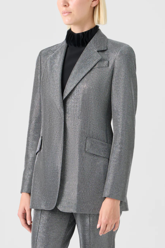 Metallic Birdseye Jersey Blazer-Akris Punto-Boyds Philadelphia