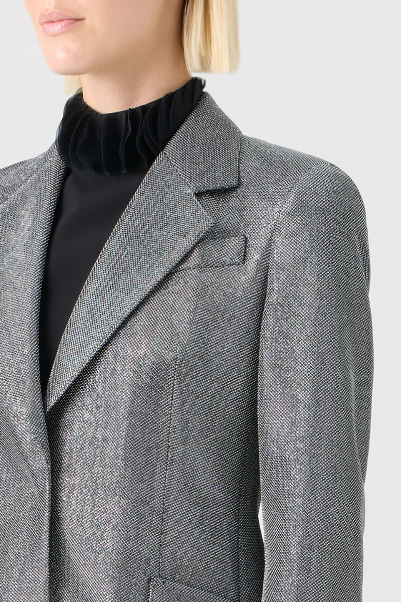 Metallic Birdseye Jersey Blazer-Akris Punto-Boyds Philadelphia