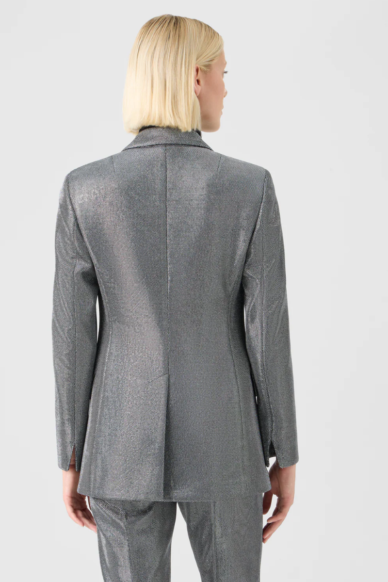 Metallic Birdseye Jersey Blazer-Akris Punto-Boyds Philadelphia