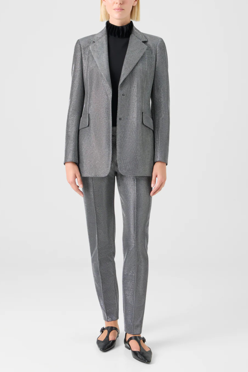 Metallic Birdseye Jersey Blazer-Akris Punto-Boyds Philadelphia