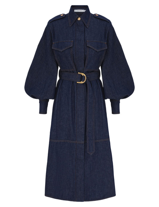 Denim Cargo Midi Dress-ZIMMERMANN-Boyds Philadelphia