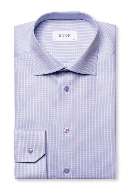 Slim Fit Micro Check Twill Dress Shirt-Eton-Boyds Philadelphia