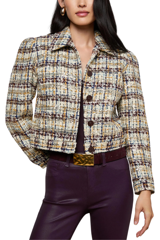 Kasey Sequined Tweed Jacket-L'AGENCE-Boyds Philadelphia