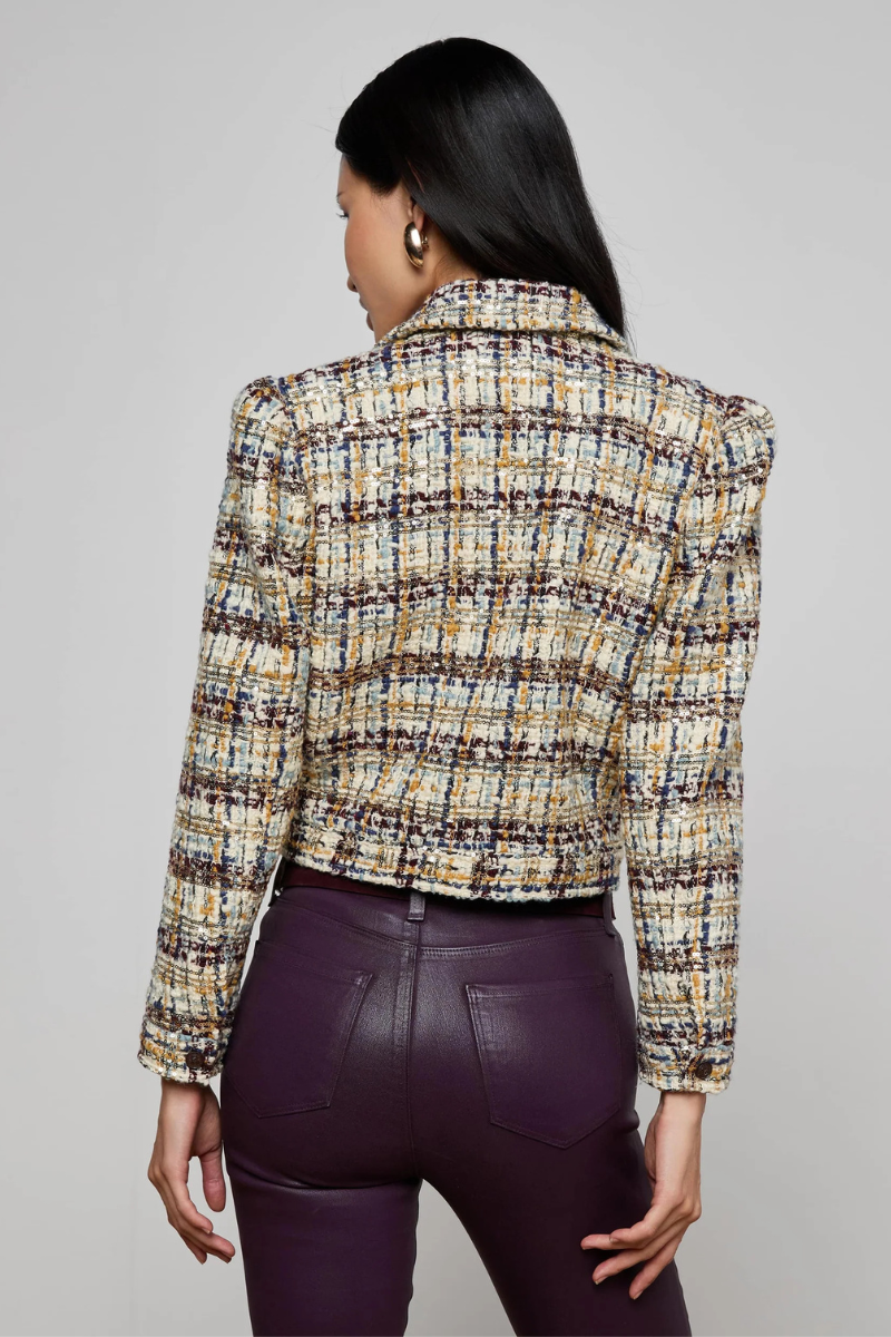 Kasey Sequined Tweed Jacket-L'AGENCE-Boyds Philadelphia