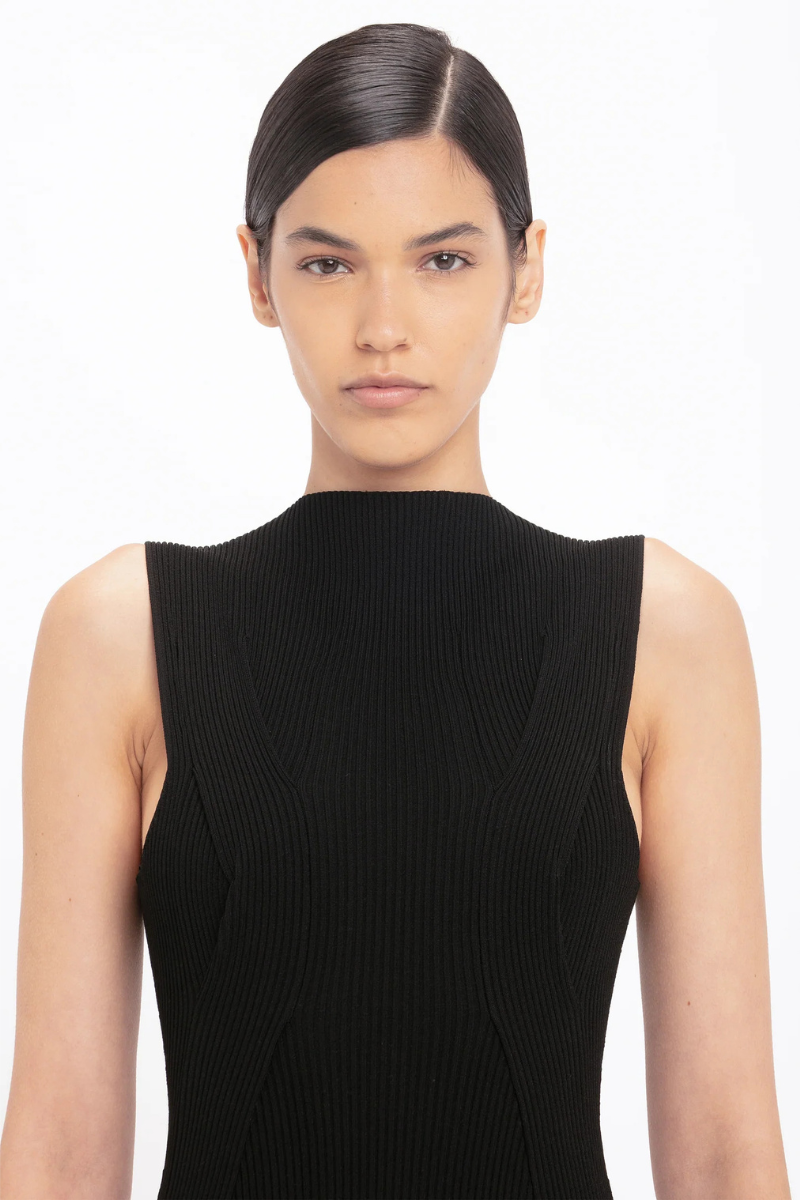 Plait Detail Sleeveless Dress-Victoria Beckham-Boyds Philadelphia