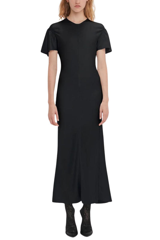 Gathered Sleeve Midi Dress-Victoria Beckham-Boyds Philadelphia