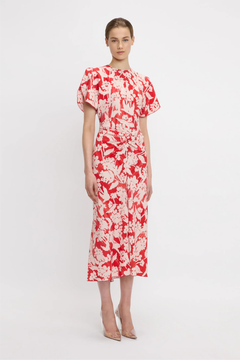 Gathered Waist Midi Dress-Victoria Beckham-Boyds Philadelphia