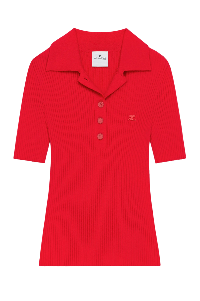 Iconic Rib Knit Polo Shirt-Courrèges-Boyds Philadelphia
