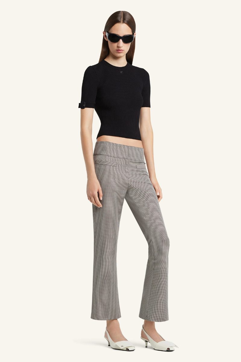 Buckle Rib Knit T-Shirt-Courrèges-Boyds Philadelphia