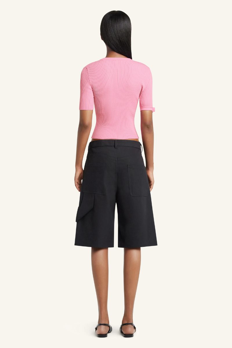 Buckle Rib Knit T-Shirt-Courrèges-Boyds Philadelphia