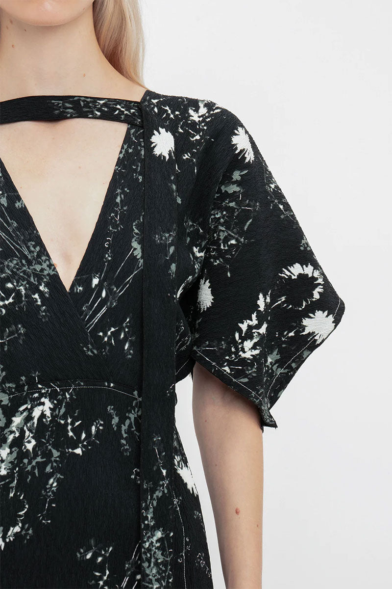 Kimono Sleeve Printed Dress-Victoria Beckham-Boyds Philadelphia