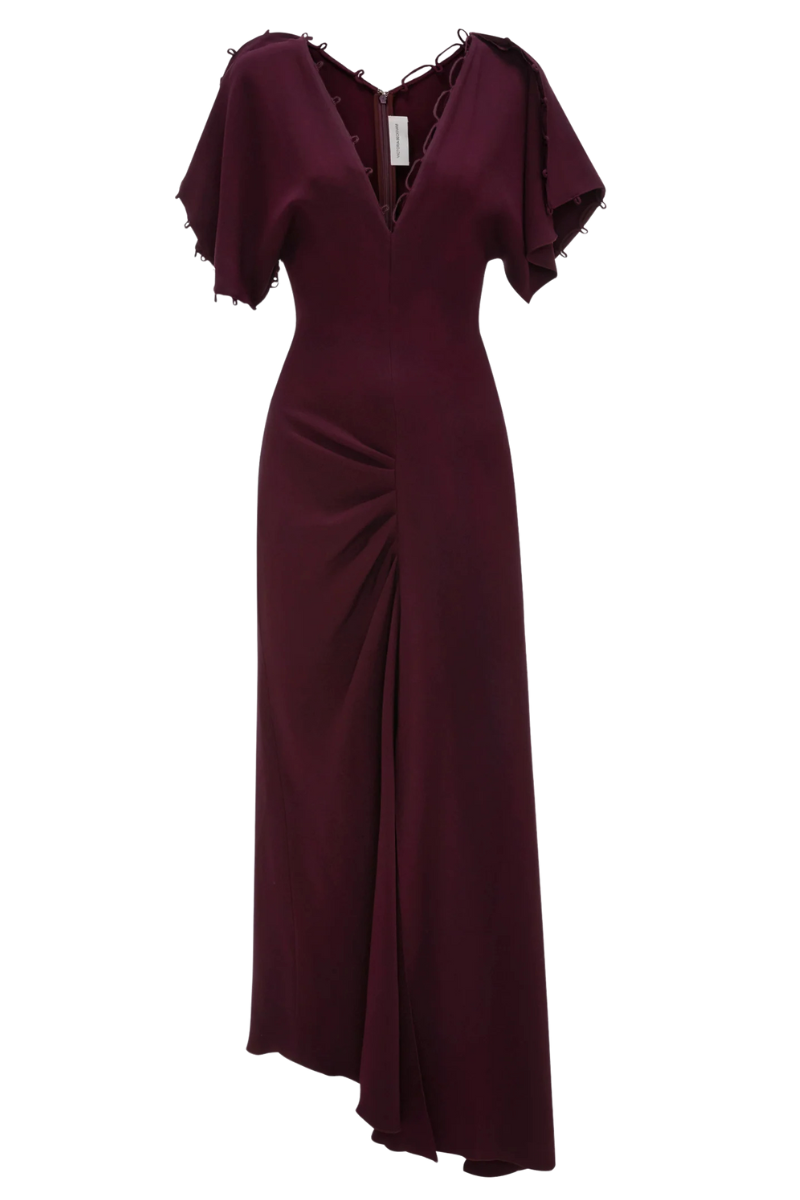 Rouleaux Detail Midi Dress-Victoria Beckham-Boyds Philadelphia