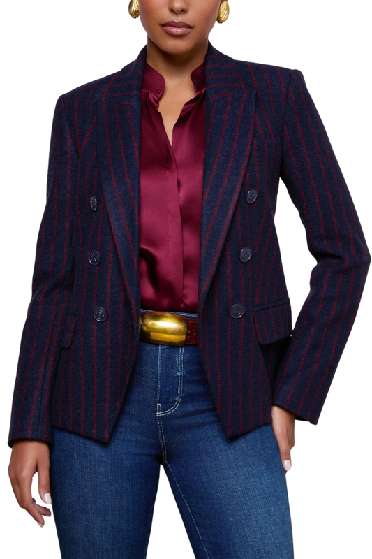 Kenzie Pinstriped Blazer-L'AGENCE-Boyds Philadelphia