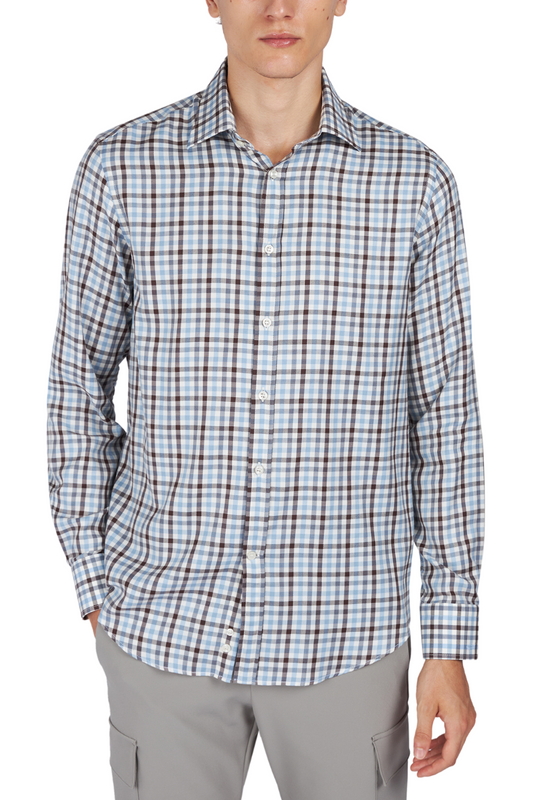 Brown-Blue Check Shirt-Paul & Shark-Boyds Philadelphia