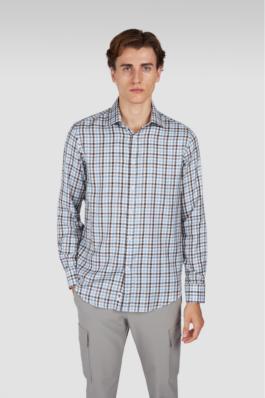 Brown-Blue Check Shirt-Paul & Shark-Boyds Philadelphia