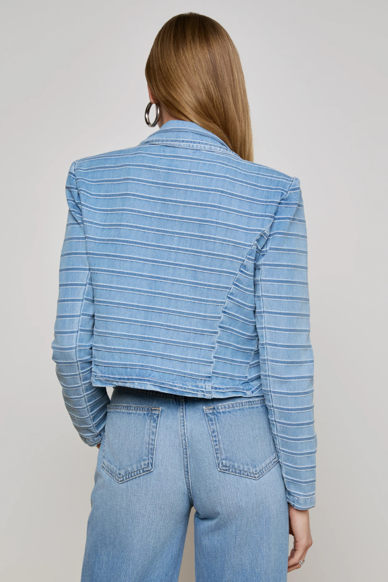 Dolly Striped Denim Blazer-L'AGENCE-Boyds Philadelphia