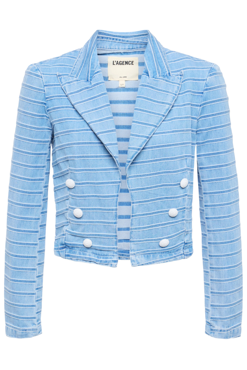 Dolly Striped Denim Blazer-L'AGENCE-Boyds Philadelphia