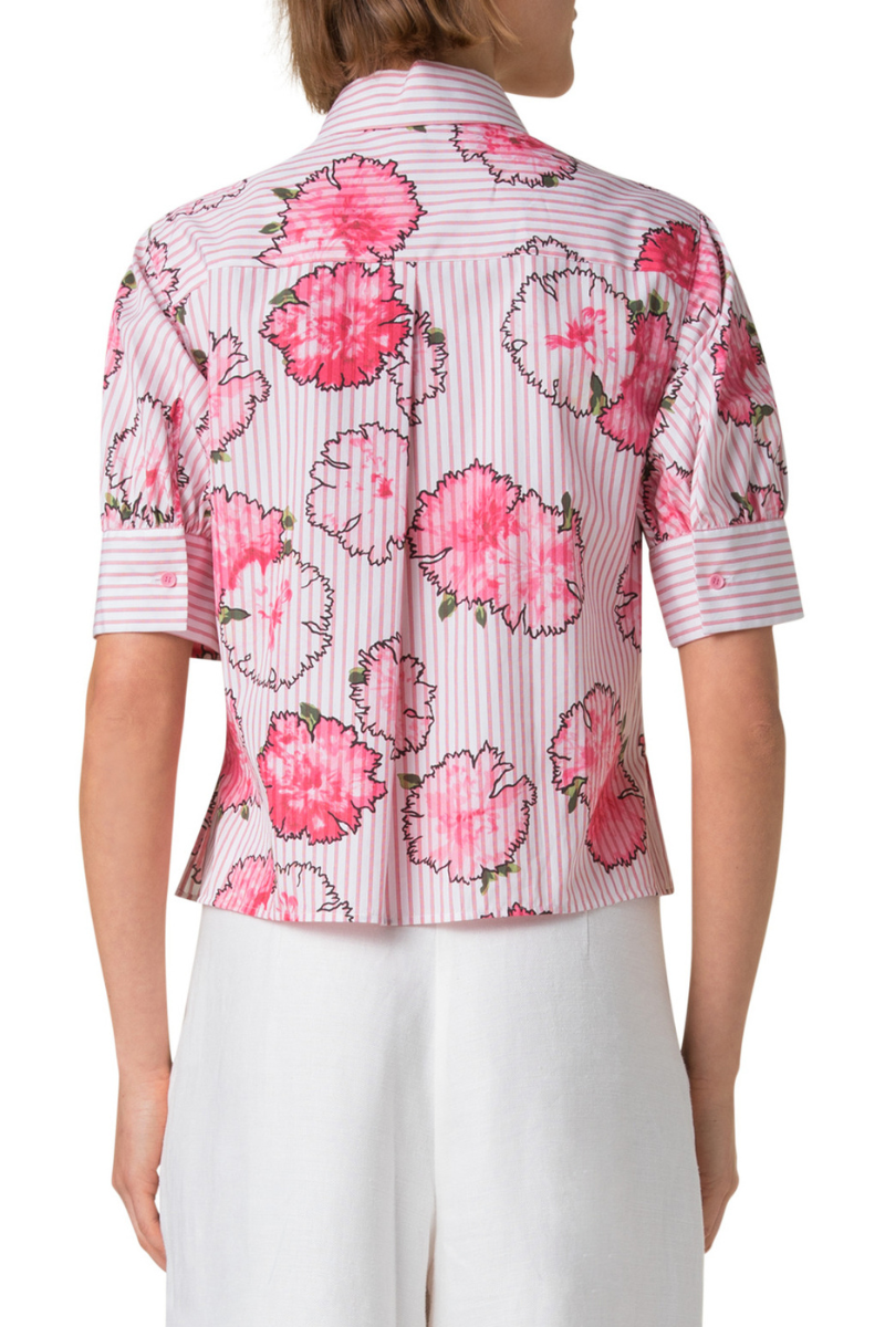 Carnation Print Stripe Shirt-Akris Punto-Boyds Philadelphia