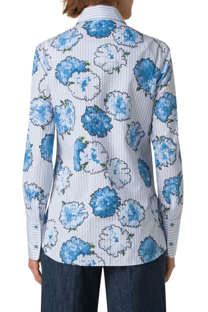 Carnation Print Stripe Shirt-Akris Punto-Boyds Philadelphia