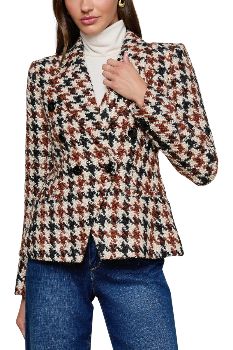 Marie Houndstooth Tweed Blazer-L'AGENCE-Boyds Philadelphia