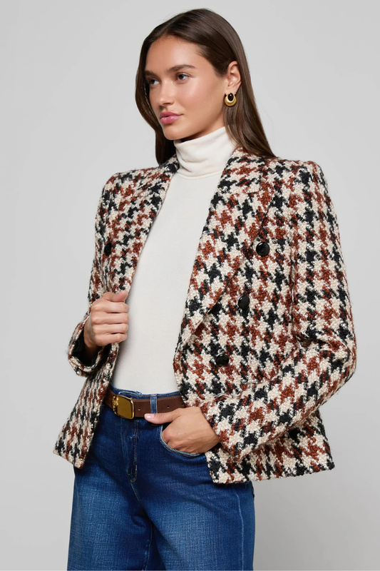 Marie Houndstooth Tweed Blazer-L'AGENCE-Boyds Philadelphia