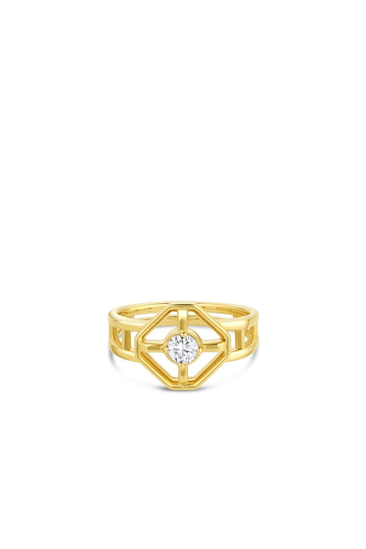 Midheaven White Diamond Window Ring-12th HOUSE-Boyds Philadelphia