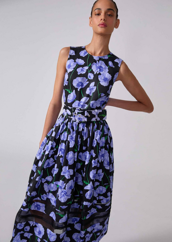 model wearing a floral dress