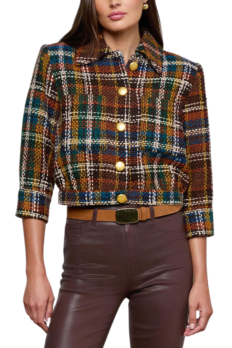 Jia Cropped Tweed Jacket-L'AGENCE-Boyds Philadelphia