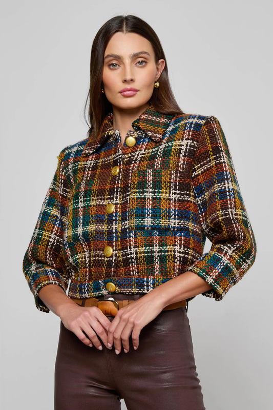 Jia Cropped Tweed Jacket-L'AGENCE-Boyds Philadelphia