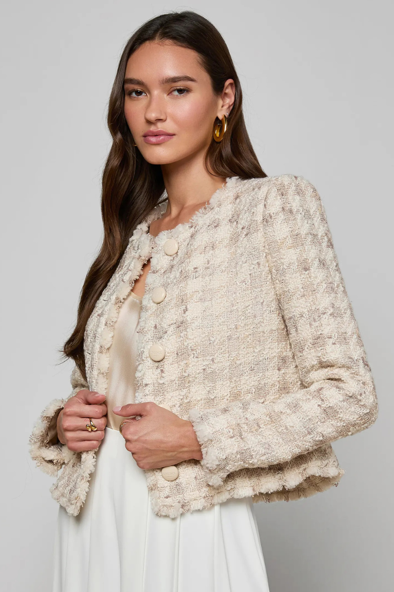 Zell Houndstooth Tweed Jacket-L'AGENCE-Boyds Philadelphia