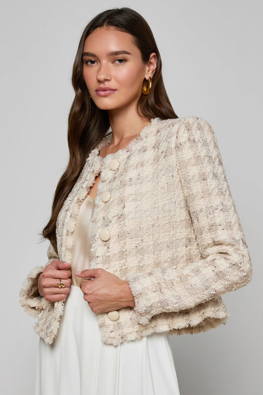 Zell Houndstooth Tweed Jacket-L'AGENCE-Boyds Philadelphia