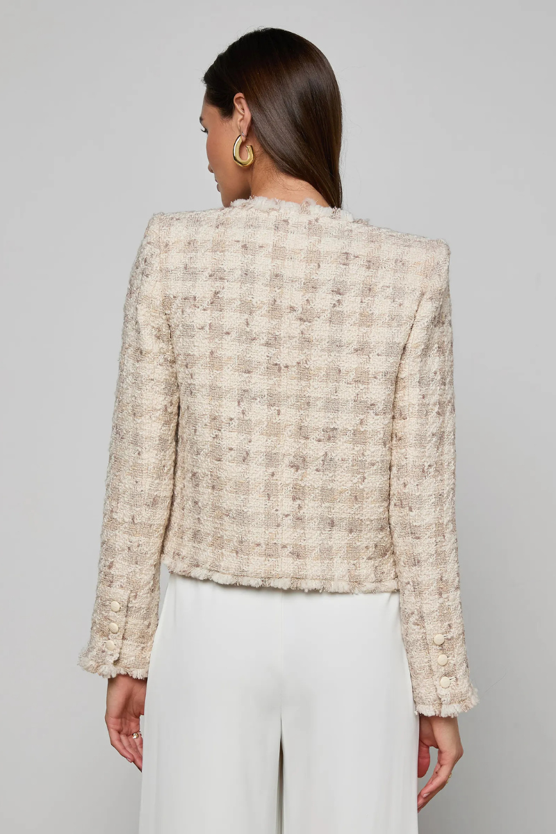 Zell Houndstooth Tweed Jacket-L'AGENCE-Boyds Philadelphia
