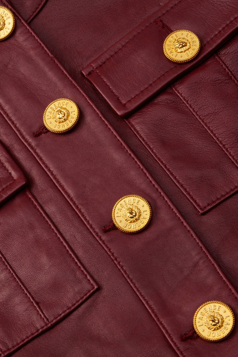 Deidra Cropped Leather Jacket-L'AGENCE-Boyds Philadelphia