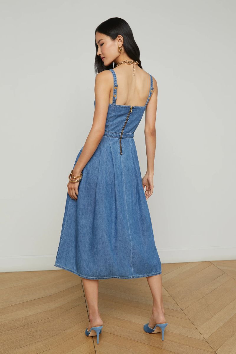 Esmeralda Chambray Dress-L'AGENCE-Boyds Philadelphia
