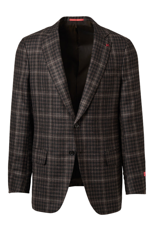 Brown Check Notched Lapel Greogrio Sport Jacket-ISAIA-Boyds Philadelphia