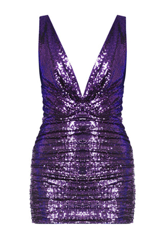 Deep V-neck Mini Dress-Alexandre Vauthier-Boyds Philadelphia