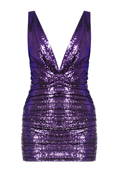 Deep V-neck Mini Dress-Alexandre Vauthier-Boyds Philadelphia