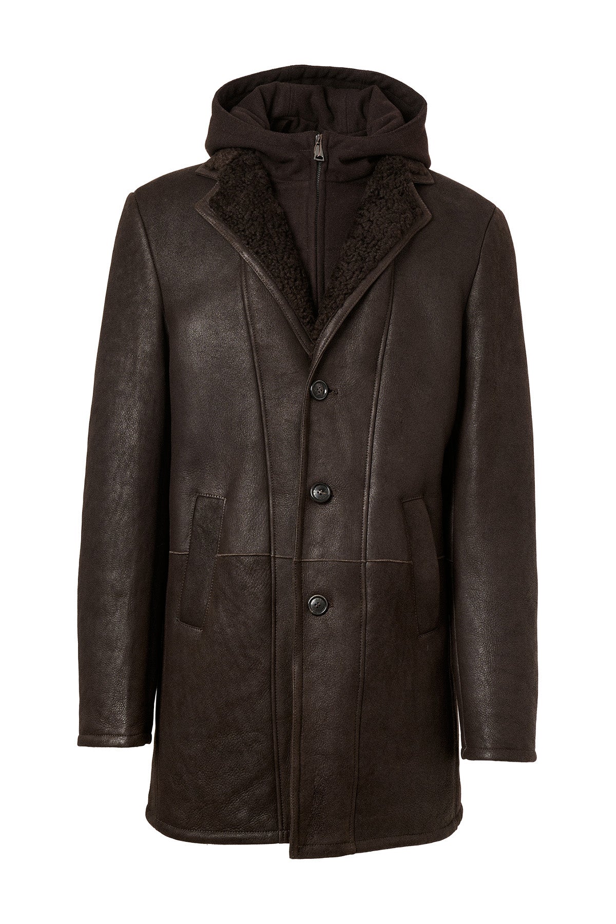 Shearling Coat w/ Removable Hood