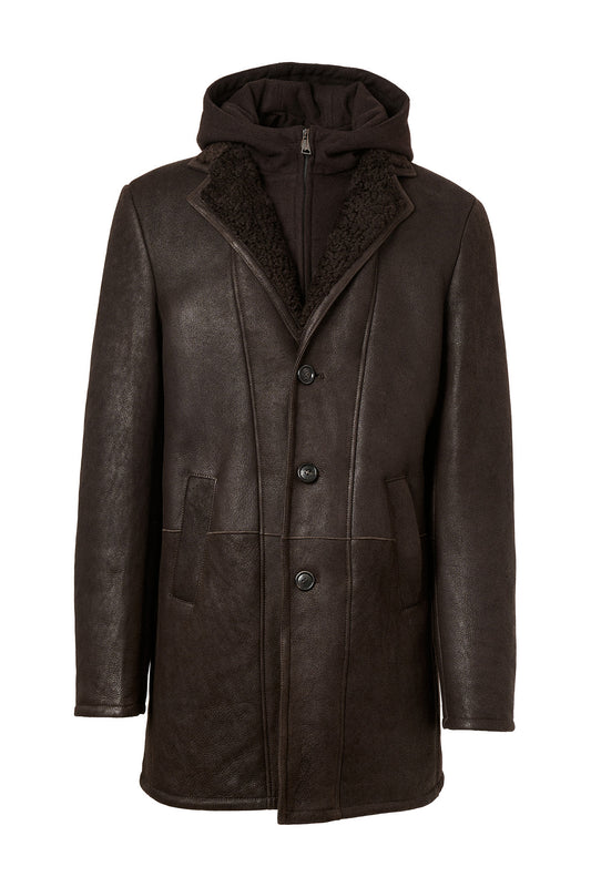 Shearling Coat w/ Removable Hood