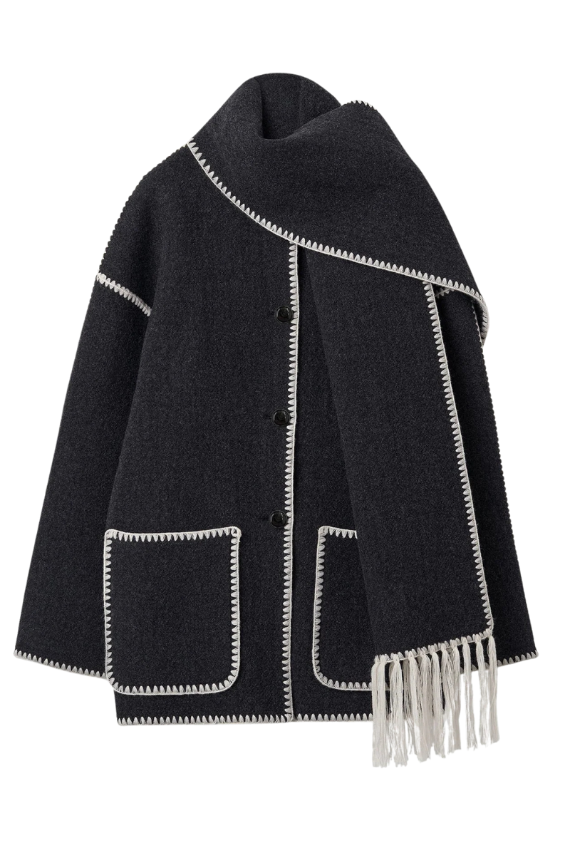 Embroidered Scarf Jacket-TOTEME-Boyds Philadelphia