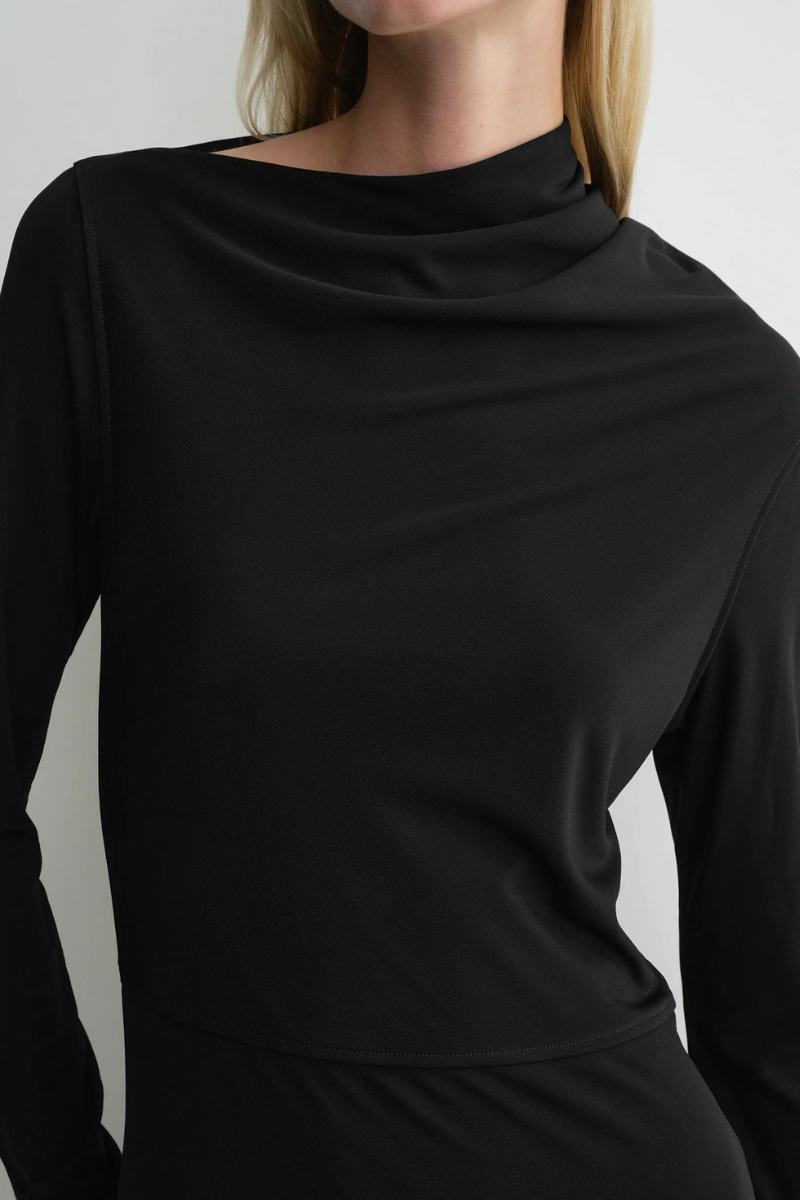 Toteme Draped Jersey Dress - Black Toteme Draped Jersey Dress - Black